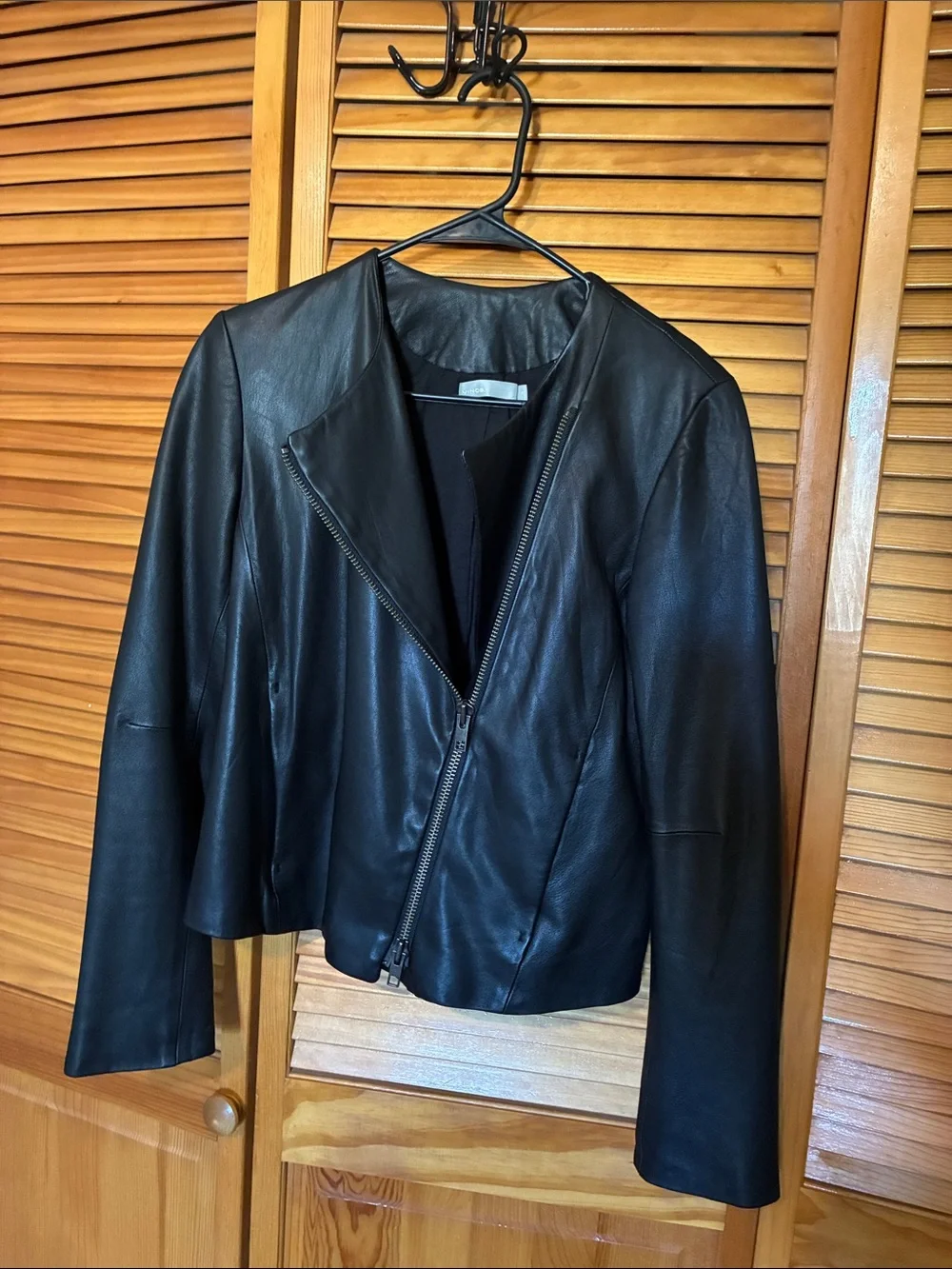 Vince Black Vince Zip Leather Jacket